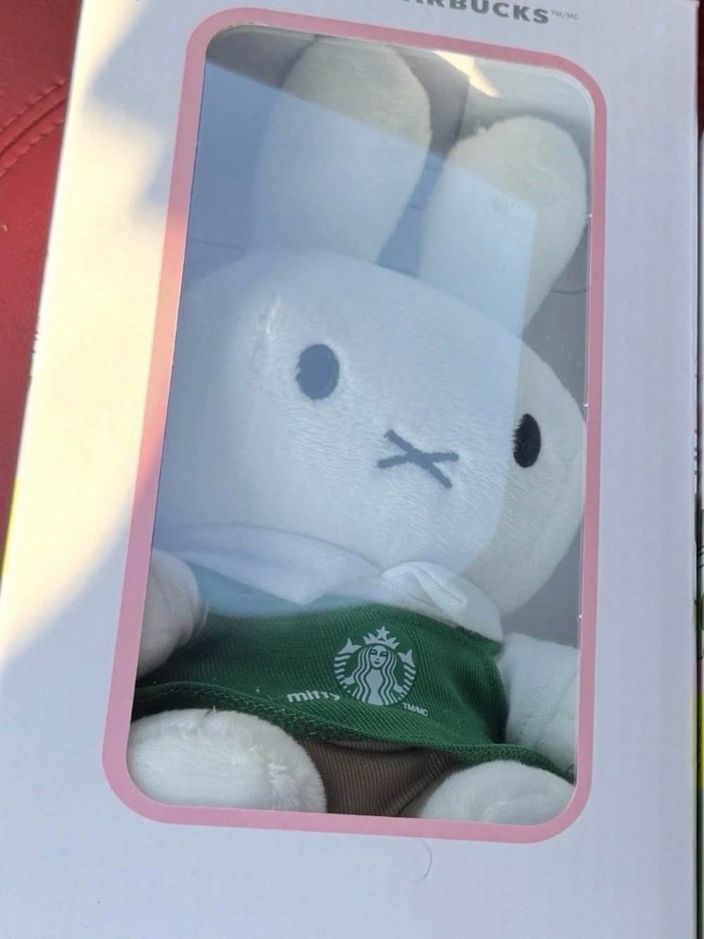 Starbucks White Miffy Plush with Green Apron and Brown Shorts